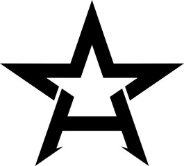 Logo combination of the letter a and a star