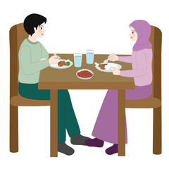 muslim iftar fasting together