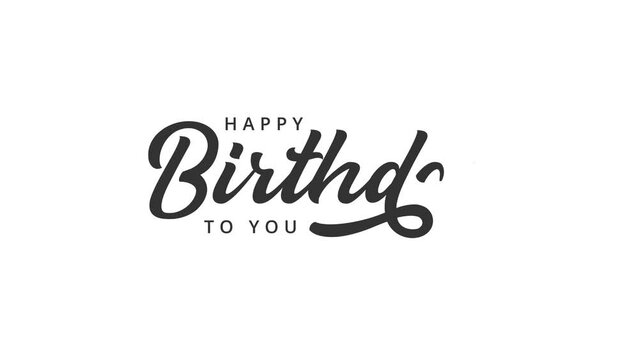 Happy birthday word lettering animated. hand lettering happy birthday