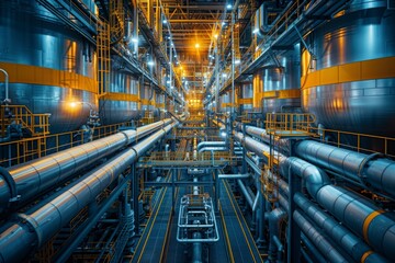 Fototapeta premium an interior design of a petrochemical factory building 
