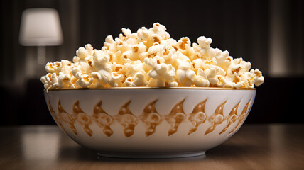 Popcorn Perfection: Overflowing Bowl of Buttery Bliss