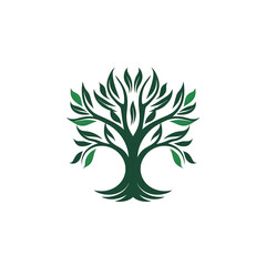 Green tree symbol logo, isolated on transparent background png.