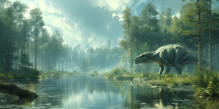 Cretaceous period, Dinosaur era, prehistoric Earth 5k v4