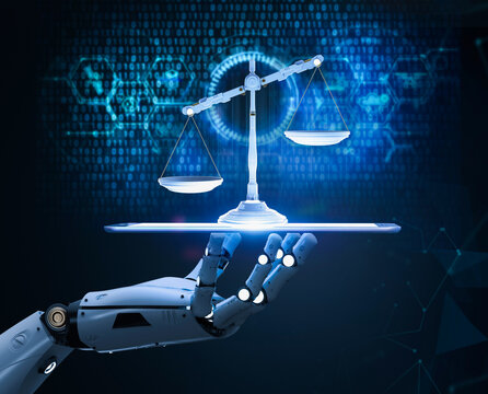 Robotic hand holding law scale