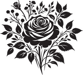 Elegant Rose Bouquet Silhouette