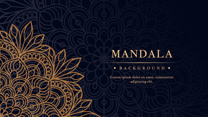 Luxury Mandala Background with golden pattern and minimalism design