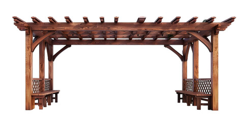 Wooden Pergola Isolated