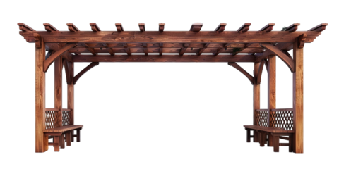 Wooden Pergola Isolated