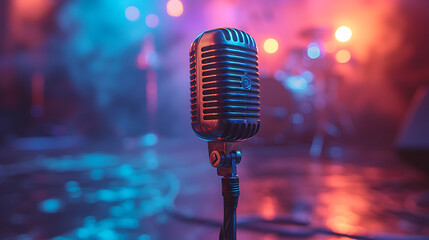 a microphone with podcast cover image