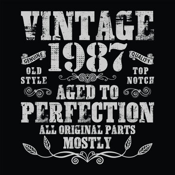 Classic Vintage 1987 37th Bday 37 Yr Old Gift Men Women T-Shirt