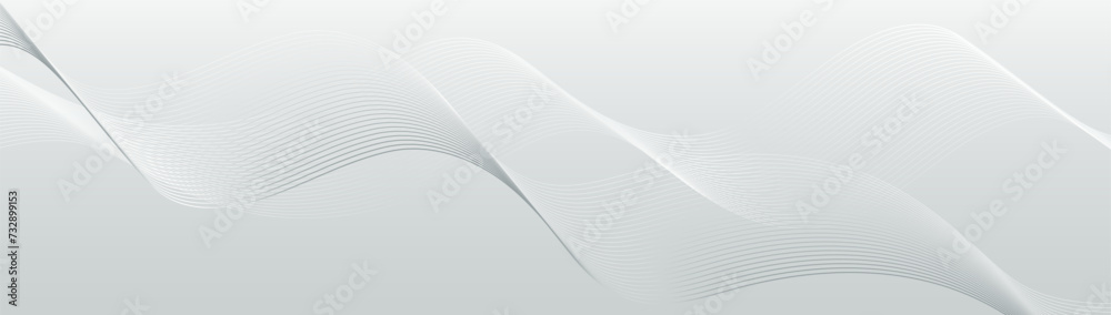 Aufkleber Abstract background with white glowing wavy lines pattern. Modern minimal trendy shiny lines pattern. Vector illustration