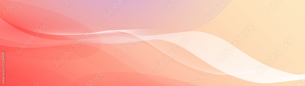 Leinwandbilder Abstract red and orange background with white glowing wavy lines with technology connection concept. Modern minimal trendy shiny lines pattern. Vector illustration