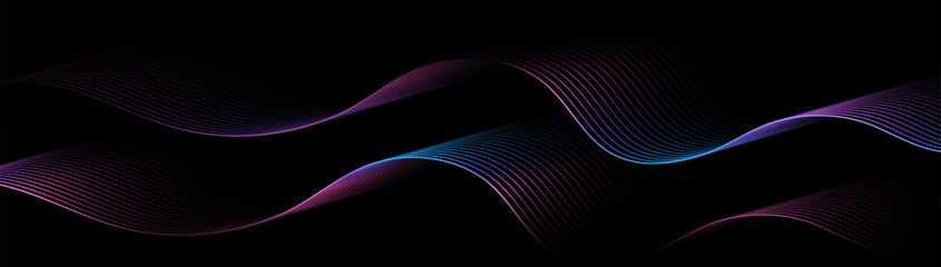 Abstract background with pink glowing wavy lines pattern. Modern minimal trendy shiny magenta lines pattern. Vector illustration