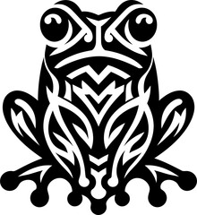 modern tribal tattoo frog, abstract line art of animals, minimalist contour. Vector