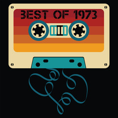 Best of 1973 Cool 51st Bday Party 51 Yr Old Retro Classic Gift for Man And Woman Tee Shirt