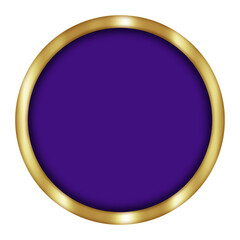Purple Circle with Golden Border. Can be used as a Text Frame.