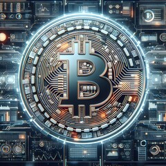 Fototapeta na wymiar Bitcoin crypto