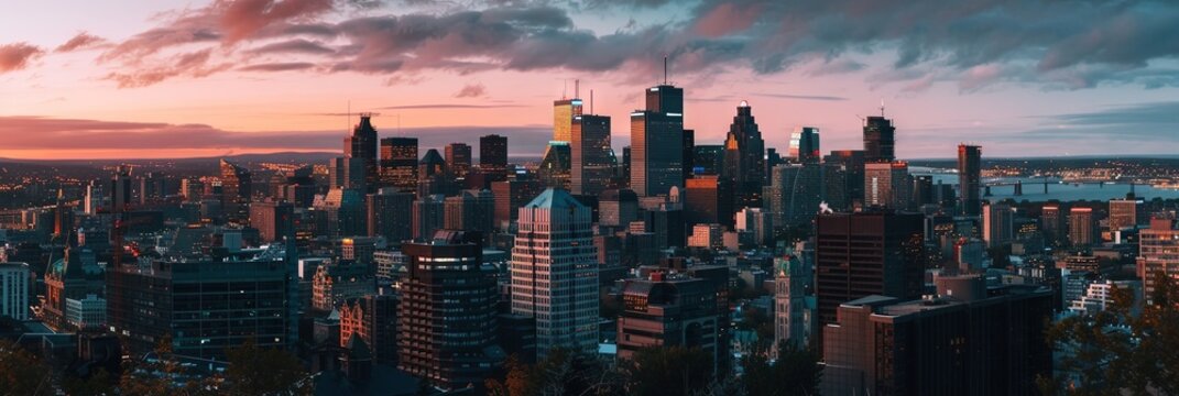 Fototapeta Montreal, Quebec Urban city concept with skyline