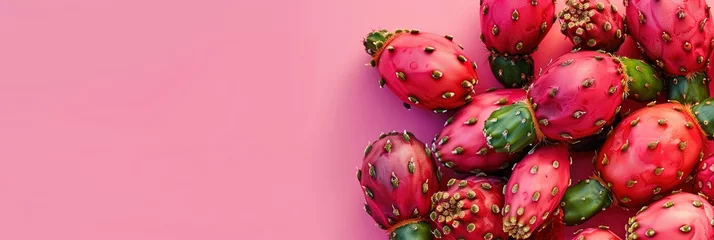 Fotobehang Prickly pear from southwestern desert cactus. tuna (fruit), sabra, sabbar, nopal (pads, plural nopales) from the Nahuatl word nōpalli, nostle (fruit) from the Nahuatl word nōchtli, and paddle cactus.  © Brian