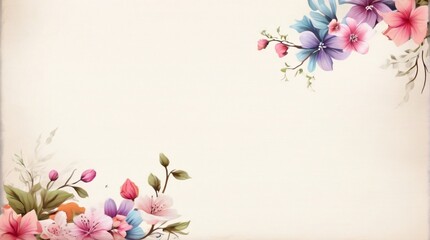 Elegant watercolor floral frame background design with empty space