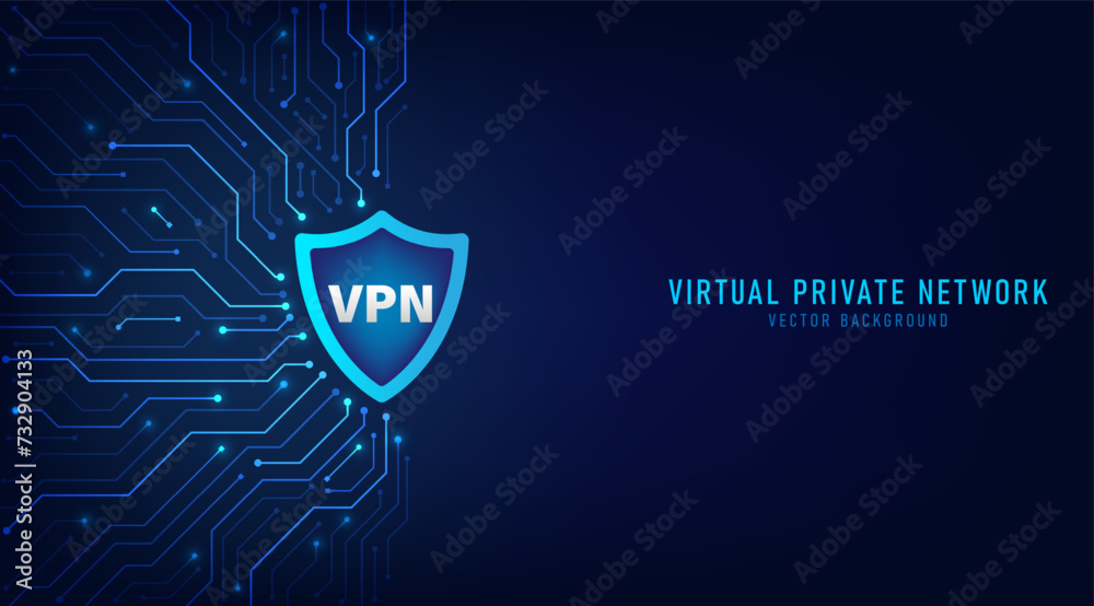 Poster virtual private network. security wifi internet and private network concept. personal privacy protec