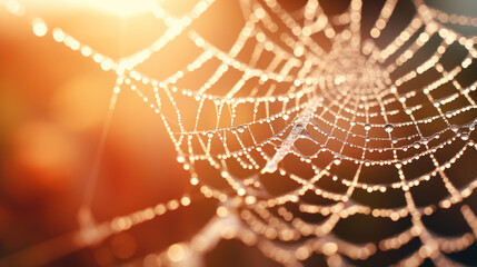 Nature Detai: Apiderweb with Dew Dro