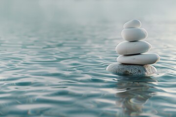 Obraz na płótnie Canvas Zen Stones Balanced in Tranquil Water