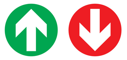 Green up and red down arrow