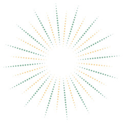 Halftone circle element. Sunburst, sunburst pattern. Radial, radiating lines. Vector illustration, sparkling star and blink