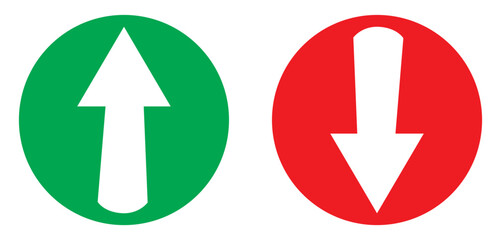 Green up and red down arrow