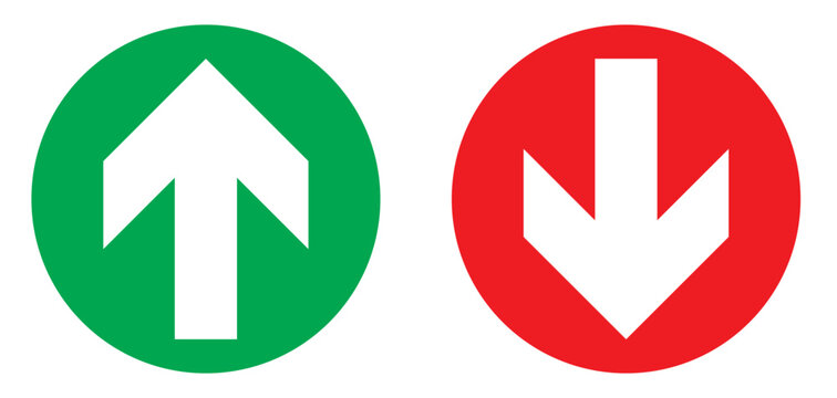 Green up and red down arrow