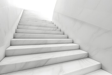 Fototapeta na wymiar Grand empty white marble staircase mock-up - Generative ai 