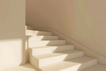 Grand empty staircase mock-up - Generative ai 