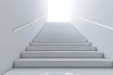 Fototapeta na wymiar Grand empty white marble staircase mock-up - Generative ai 