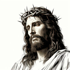 Illustration of Jesus Christ with Crown of Thorns

