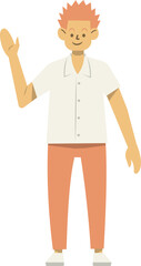 illustration of a man waving hand.