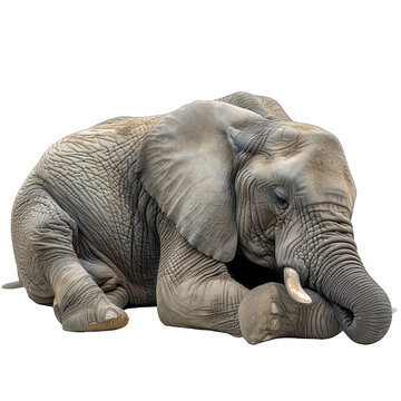 Elephant Laying Down Isolated