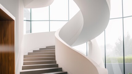 Minimalist Staircase in Contemporary Interior Design AI Generated