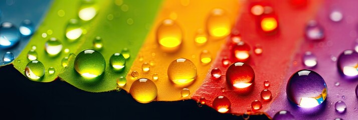 A vivid picture of a rainbow showing seven different colors, macro photography