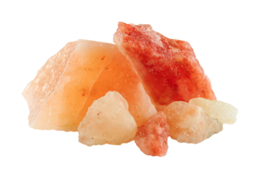 Himalayan pink salt rock isolated on a transparent background, Macro, Studio,