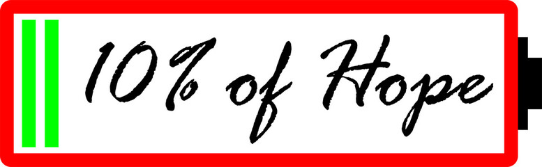 vector image of a battery with hope text inside