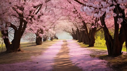 A path through a field of blossoming dreams