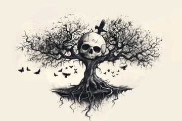 Genealogy tree illustration  - obrazy, fototapety, plakaty