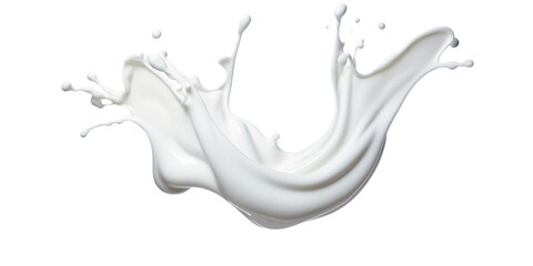 Splash of milk or cream on transparent background