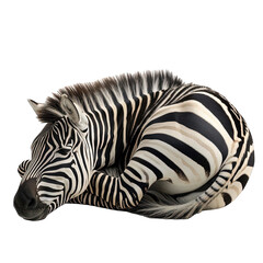 Zebra Laying Down Isolated