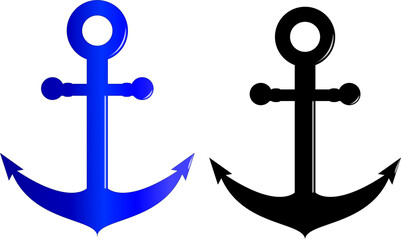 marine anchor logo vector image transparent background