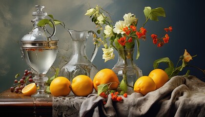 beautiful still life with water