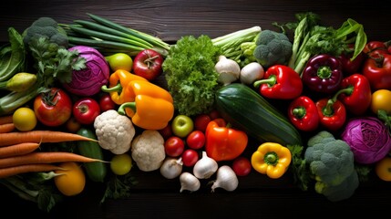 A colorful assortment of fresh vegetables neatly organized