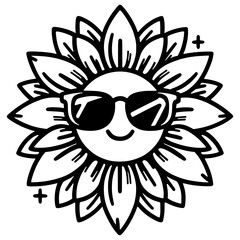 Vintage Sunflower Illustration, Nature-Inspired Vector Graphics for Creative Projects