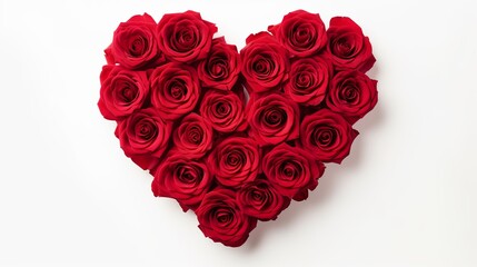 Rose shape heart isolated on white background for valentines day